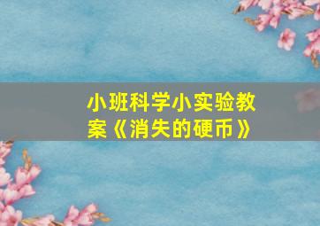 小班科学小实验教案《消失的硬币》