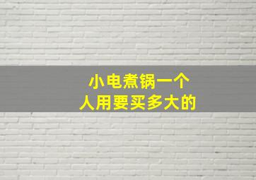 小电煮锅一个人用要买多大的