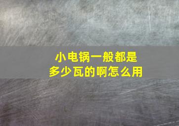 小电锅一般都是多少瓦的啊怎么用