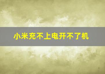 小米充不上电开不了机