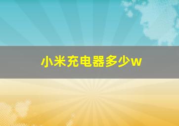 小米充电器多少w