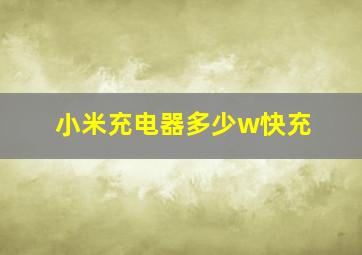 小米充电器多少w快充