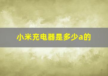 小米充电器是多少a的