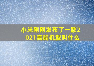 小米刚刚发布了一款2021高端机型叫什么