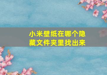 小米壁纸在哪个隐藏文件夹里找出来