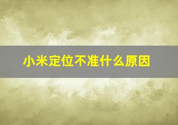 小米定位不准什么原因