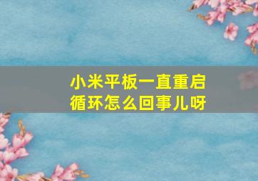 小米平板一直重启循环怎么回事儿呀