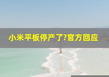 小米平板停产了?官方回应