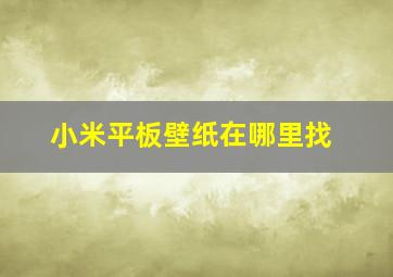 小米平板壁纸在哪里找