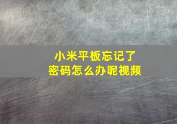 小米平板忘记了密码怎么办呢视频