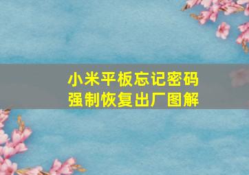 小米平板忘记密码强制恢复出厂图解