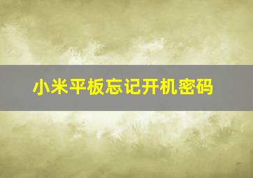 小米平板忘记开机密码