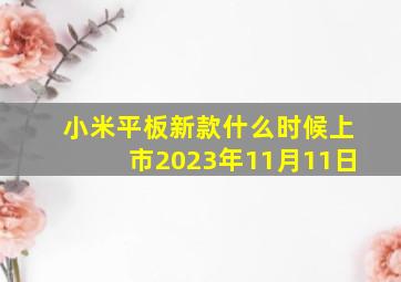 小米平板新款什么时候上市2023年11月11日