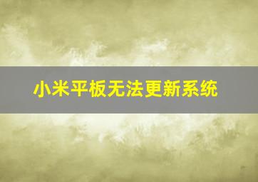 小米平板无法更新系统