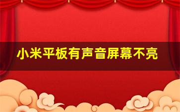 小米平板有声音屏幕不亮