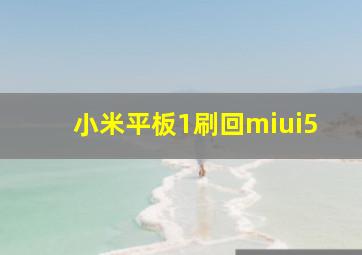 小米平板1刷回miui5