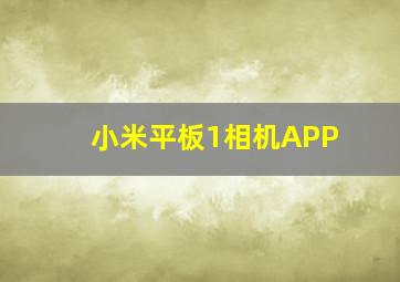 小米平板1相机APP