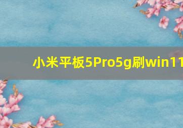 小米平板5Pro5g刷win11