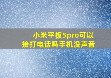 小米平板5pro可以接打电话吗手机没声音