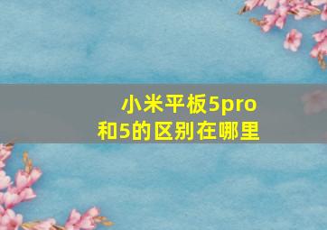 小米平板5pro和5的区别在哪里