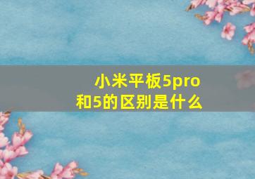 小米平板5pro和5的区别是什么