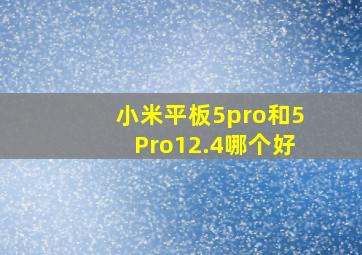 小米平板5pro和5Pro12.4哪个好