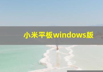 小米平板windows版