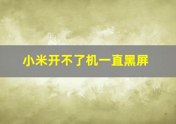 小米开不了机一直黑屏