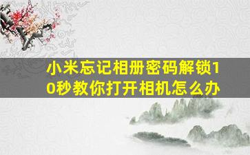 小米忘记相册密码解锁10秒教你打开相机怎么办