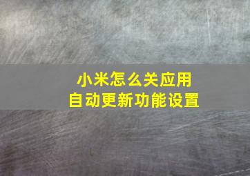 小米怎么关应用自动更新功能设置