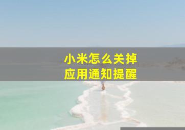 小米怎么关掉应用通知提醒