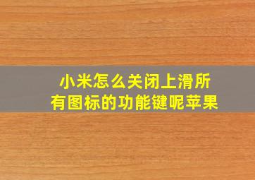 小米怎么关闭上滑所有图标的功能键呢苹果