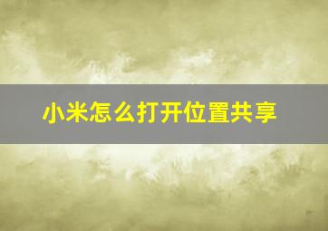 小米怎么打开位置共享