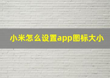 小米怎么设置app图标大小