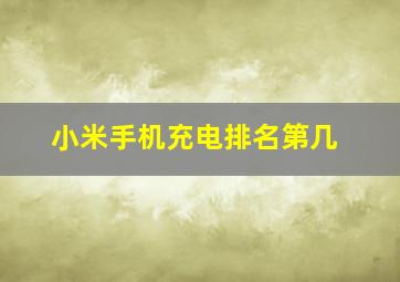 小米手机充电排名第几