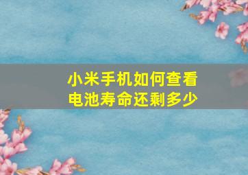 小米手机如何查看电池寿命还剩多少