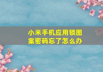 小米手机应用锁图案密码忘了怎么办