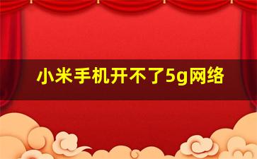 小米手机开不了5g网络