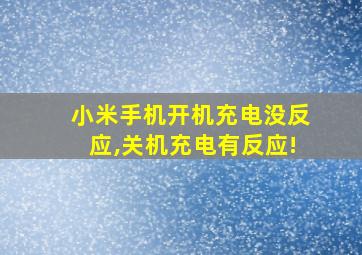 小米手机开机充电没反应,关机充电有反应!