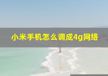 小米手机怎么调成4g网络