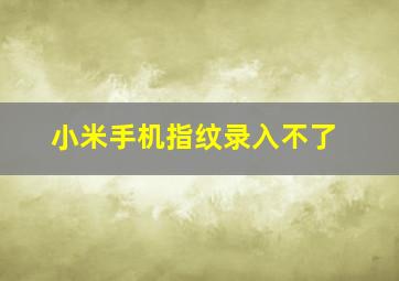 小米手机指纹录入不了