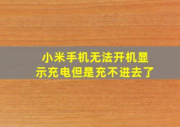 小米手机无法开机显示充电但是充不进去了