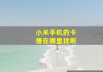 小米手机的卡槽在哪里找啊