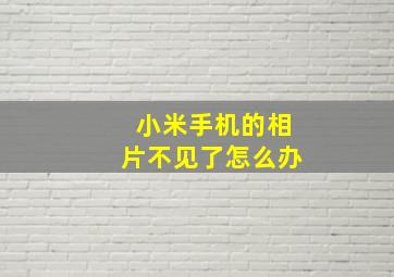 小米手机的相片不见了怎么办