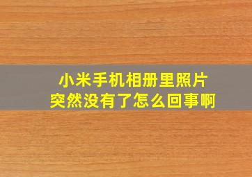 小米手机相册里照片突然没有了怎么回事啊