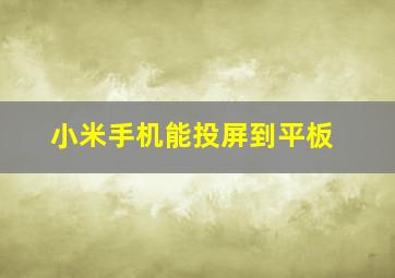 小米手机能投屏到平板