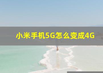 小米手机5G怎么变成4G