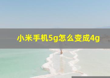 小米手机5g怎么变成4g