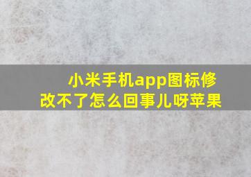 小米手机app图标修改不了怎么回事儿呀苹果