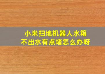 小米扫地机器人水箱不出水有点堵怎么办呀